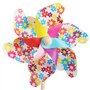 COM-FOUR® 2X Moulin à Vent - Roues pneumatiques colorées avec bâton en Bois - Carillon éolien avec Motif Floral - éoliennes rési