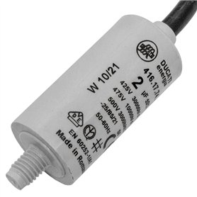Lumonic Condensateur de démarrage 416.17.74 A [incl. câble 35cm] | Condensateur moteur 2µF 475V 25x49mm I Condensateur dans boît