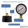 5 I Raccord en bas I Diamètre 40mm I Manomètre I pour l'air comprimé et l'e