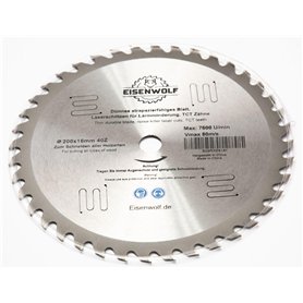 Lame de scie circulaire de qualité supérieure - 200 x 16 mm - Pour bois - Avec 40 dents TCT inclinées et découpes laser pour réd