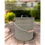 LIVLIG Seau en zinc avec couvercle - 12 l - Seau à cendres avec couvercle - Accessoire de cheminée - En tôle - Vert
