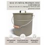 LIVLIG Seau en zinc avec couvercle - 12 l - Seau à cendres avec couvercle - Accessoire de cheminée - En tôle - Vert