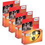 Lot de 4 appareils photo jetables 1A PORST - Pour mariage et fête - Rouge et orange - 27 photos - Avec flash et piles - Lot de 4