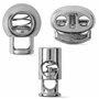 Bouchons de cordon, 1 trou, 10 pièces, en métal, en argent, pour des cordons jusqu'à Ø 5 mm, pince à ruban pour veste, vêtements