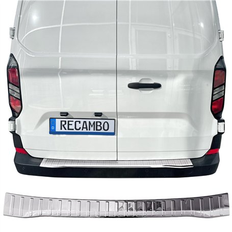 RECAMBO Protection de seuil de chargement en acier inoxydable – Convient pour Ford Transit Custom | à partir de 2023 – Barre de