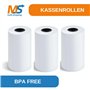 Lot de 50 rouleaux de papier peint pour caisse enregistreuse thermique 57 mm x 50 m x 12 mm Sans bisphénol A pour toutes les imp