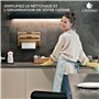 EXITOSO Découpe-film 3 en 1 en bambou – Porte-rouleau mural de cuisine – Porte-rouleau d'essuie-tout mural en bois – Porte-roule