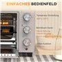 HOMCOM Mini four à pizza de 21 l, miniofen inkl. Backblech, Grillrost und Krümmelblech, 1400W Tischbackofen mit 1h Timer, Ofenro
