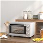 HOMCOM Mini four à pizza de 21 l, miniofen inkl. Backblech, Grillrost und Krümmelblech, 1400W Tischbackofen mit 1h Timer, Ofenro