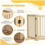 PawHut barrière de sécurité Chien en 4 Parties, 204 x 75 cm Barrière de sécurité Pliable avec portillon, barrière pour Chien ind
