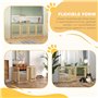 PawHut barrière de sécurité Chien en 4 Parties, 204 x 75 cm Barrière de sécurité Pliable avec portillon, barrière pour Chien ind