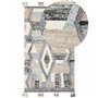 Tapis Kilim Multicolore en Laine 80 x 150 cm avec Pompons Oriental Fait Main Aygezard
