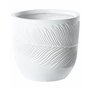 Pot de Fleurs Blanc Cassé en Fibres d'Argile Rond Cache-Pot 35 x 35 x 33 cm Ftero