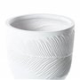 Pot de Fleurs Blanc Cassé en Fibres d'Argile Rond Cache-Pot 35 x 35 x 33 cm Ftero