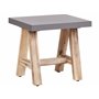 Tabouret de Jardin Moderne Industriel en Béton Pieds en Bois d'Acacia Meubles Mobilier d'Extérieur Gris Tonnare
