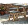Tabouret de Jardin Moderne Industriel en Béton Pieds en Bois d'Acacia Meubles Mobilier d'Extérieur Gris Tonnare