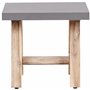 Tabouret de Jardin Moderne Industriel en Béton Pieds en Bois d'Acacia Meubles Mobilier d'Extérieur Gris Tonnare