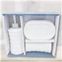 damaloo Ensemble de 3 accessoires de salle de bain en céramique - Blanc - Avec distributeur de savon, gobelet à brosse à dents e