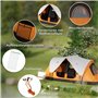 Outsunny Tente de camping tunnel pour 8 personnes, avec crochets lumineux, fenêtre en maille, 2 pièces, coupe-vent, tente famili