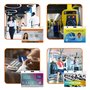 Porte-carte avec trou oblong porte-badge transparent horizontal en plastique rigide, pochettes pour cartes d’identification et b