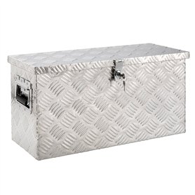 Arebos Boîte à Outils Boite de Rangement Transport Box Truckbox | Aluminium | 60 x 25 x 30 cm | 40L | Verrouillage avec 2 Clés |