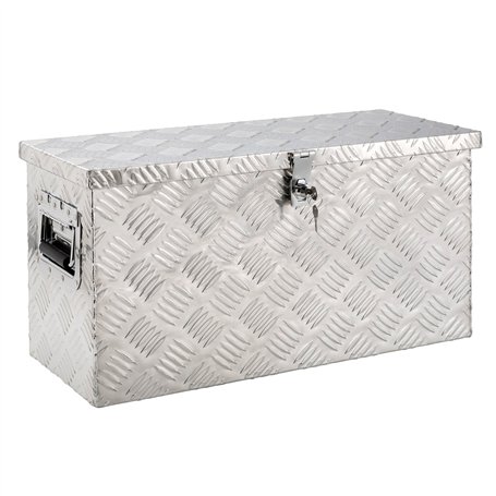 Arebos Boîte à Outils Boite de Rangement Transport Box Truckbox | Aluminium | 60 x 25 x 30 cm | 40L | Verrouillage avec 2 Clés |