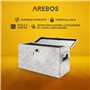Arebos Boîte à Outils Boite de Rangement Transport Box Truckbox | Aluminium | 60 x 25 x 30 cm | 40L | Verrouillage avec 2 Clés |