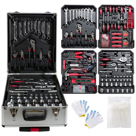 AREBOS Boîte à outils 1200 pièces Boîte à outils Coffret à outils Set à outils