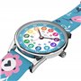 Cander Berlin MNA 1230 B Montre pour enfants à fleurs, pour l'apprentissage, bleue, étanche, bleu