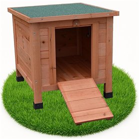 Melko Niche pour Chien/enclos en Bois env. 50 cm x 45 cm x 43 cm