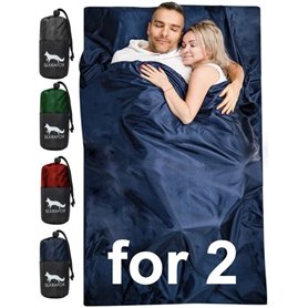 Silkrafox Compact for 2 - Sac de couchage ultra léger pour 2 personnes - Inlay en microfibre - Sac de couchage d'été en soie syn