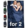 Silkrafox Compact for 2 - Sac de couchage ultra léger pour 2 personnes - Inlay en microfibre - Sac de couchage d'été en soie syn