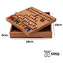 LOGOPLAY Blocage de voyage dans une boîte en bois - 18 cm x 18 cm - Jeu de dés - Jeu de stratégie - Jeu de société - Jeu de soci