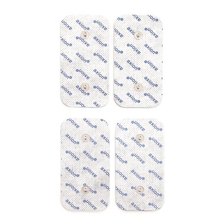 4 électrodes axion 10x5 cm | Compatibles avec les électrostimulateurs COMPEX | Patchs pour TENS et EMS réutilisables et autocoll