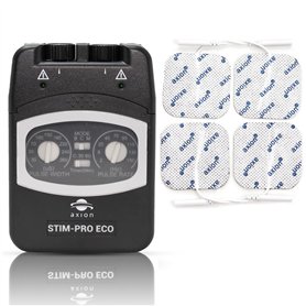 Appareil TENS 2 canaux STIM PRO ECO - Appareil TENS manuel compact et puissant pour la thérapie de la douleur avec 4 électrodes