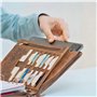ALMADIH organiseur format A5 en cuir + calendrier 2025 + bloc-notes inclus, marron deluxe – Portefolio Porte documents Agenda pe