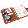 ALMADIH Agenda personnel format A5 en cuir + calendrier 2025 + bloc-notes inclus, marron deluxe – Portefolio Porte documents org