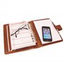 ALMADIH Agenda personnel format A5 en cuir + calendrier 2025 + bloc-notes inclus, marron deluxe – Portefolio Porte documents org