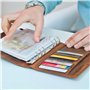 ALMADIH Agenda en cuir vrai A6 avec calendrier 2025 + bloc-notes - marron deluxe Portefolio Porte documents Timer Chemise de dos