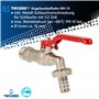 Ew-haustechnik Robinet en laiton nickelé à poignée Rouge pour raccord au mur 1/2"