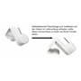 dekondo Lot de 2 crochets de fenêtre pour tringle à rideaux ou rideaux de vitrine (fixation latérale et haut), Métal, Blanc., 15