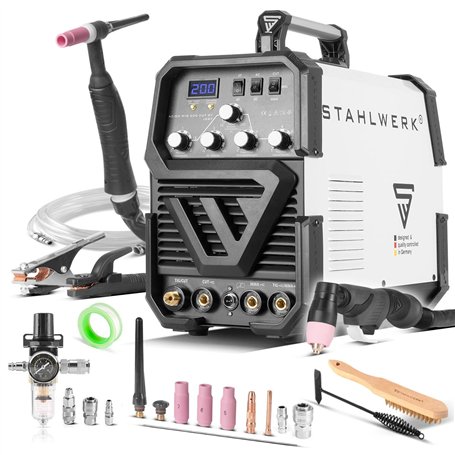 STAHLWERK Poste à souder 3 en 1 combiné AC/DC TIG 200 Plasma ST - TIG & MMA jusqu'à 200 A