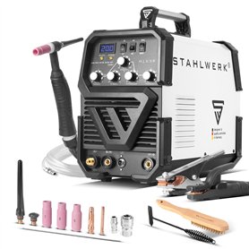 STAHLWERK Poste à souder 2 en 1 combiné AC/DC TIG 200 ST - le soudage TIG & MMA est possible jusqu'à 200 A