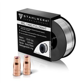 STAHLWERK Kit d'accessoires de soudage 1 rouleau de fil FLUX en acier 1 kg 0