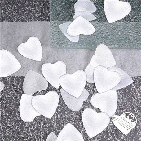 EinsSein 100x Pétales de Roses cœur 4cm Blanc Confetti Paillette Paillettes confiti Mariage Sortie eglise Decoration Table eglis