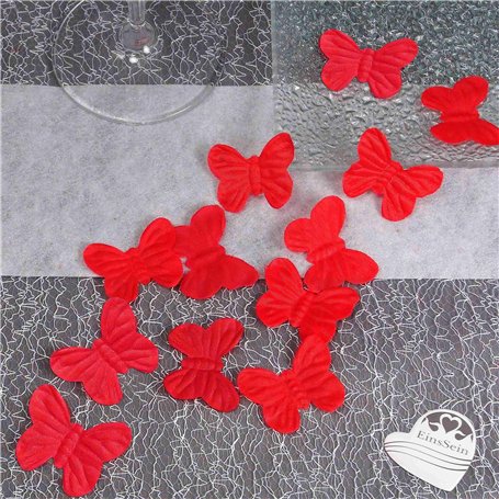 EinsSein 100x Pétales de roses Papillon 4cm rouge confetti paillette paillettes confiti mariage sortie eglise decoration table e