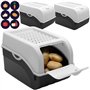 ARTECSIS Lot de 3 Boîtes de Conservation Alimentaire 5L - Blanche + 6 Stickers/Fruit