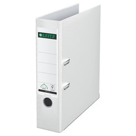 Leitz - 10105001 - Classeur à levier en carton - Format A4 - 600 feuilles - Etiquette 190 mm - Lot de 1 - Blanc