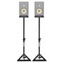 Pronomic SLS-10 2x Trépied pour Studio Monitor - Hauteur réglable de 80 cm à 130 cm, base triangulaire, pieds en caoutchouc, pie