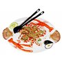 Lashuma Plat de Service Ovale Fait Main en céramique Italienne au Design Fruits de mer - Grande Assiette de Service - 50 x 32 cm